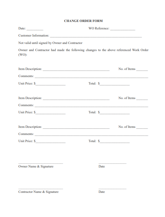 change order form pdf