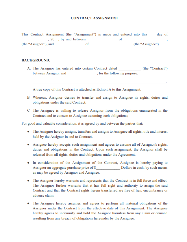 contract assignment pdf