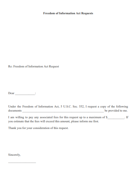 freedom of information act request pdf