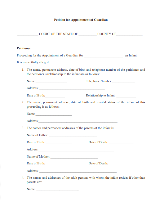 guardianship petition and order pdf
