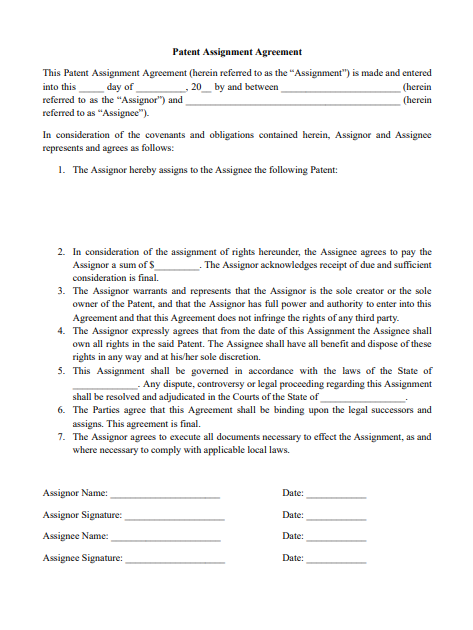 patent assignment agreement pdf